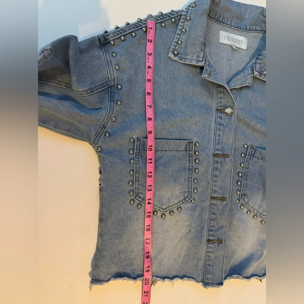 Vervet Studded Denim Jean Jacket Small - Picture 6 of 14
